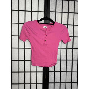 BDG Urban Outfitters Y2K‎ Henley Ribbed Tee Bella Swan Mean Girls Small Preppy